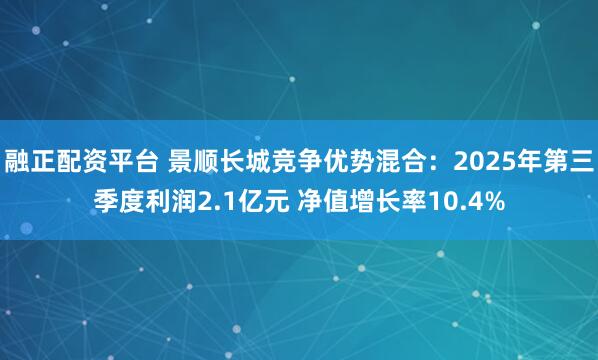 融正配资平台 景顺长城竞争优势混合：2025年第三季度利润2.1亿元 净值增长率10.4%